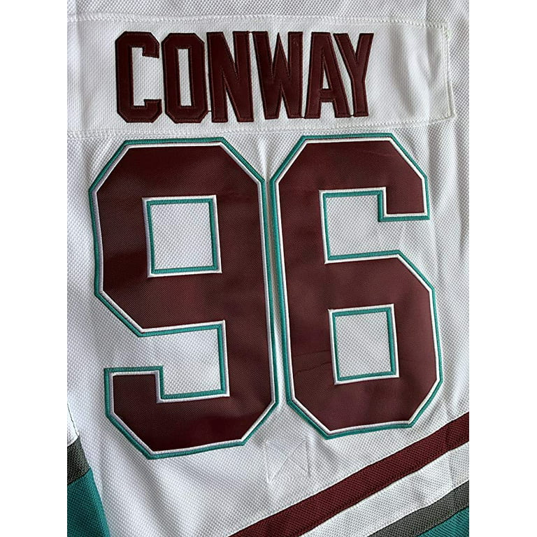 Movie Mighty Ducks Charlie Conway #96 Hockey Jersey Custom Name Orange Sewn