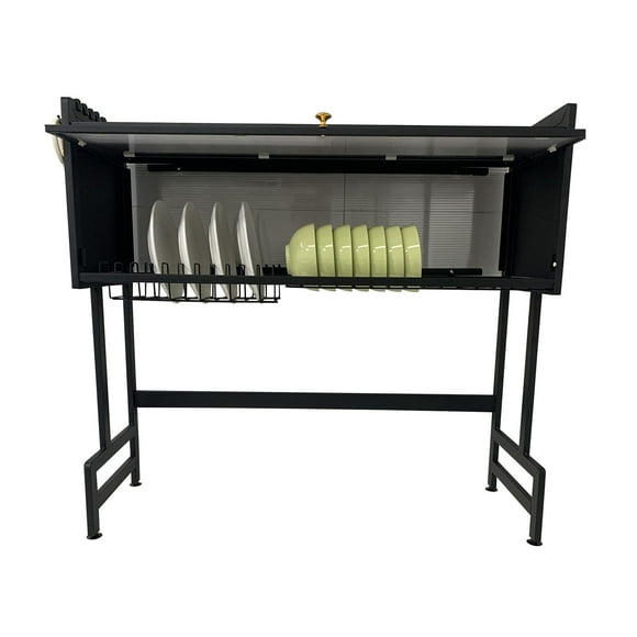 2 Tier Dish Drying Rack Rust Resistant Drainer Rack for Kitchen Sink, Multifunctional Shelf with Unique Drainage Design, Metal Material