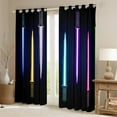 thumbnail image 2 of Manfei Modern Cool Gradient Light Black Out Curtains,Cartoon Light Sword Curtains Pack of 2 (42x63 Each),Multicolor Neon Bedroom Curtains For Boys Kids,Breathable Home Decor, 2 of 6