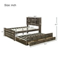 thumbnail image 7 of Full Size Captain Bed with Trundle, Farmhouse Style Wood Platform Bed Frame with Three Drawers and Storage Shelf  for Bedroom, Guestroom, Rustic Brown, 7 of 7