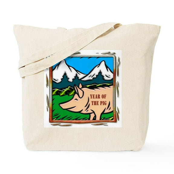 CafePress - YEAR OF THE PIG Tote Bag - Unisex Canvas Tote Bag, Beige, 1-Piece