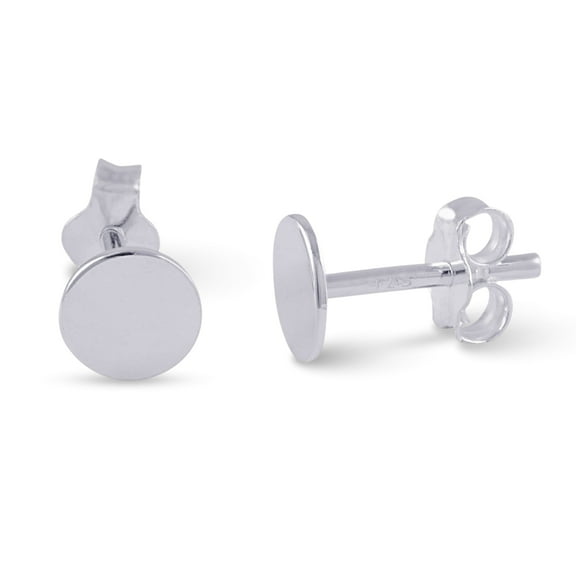 SilverCloseOut Dainty Round Disc Circle Dot Sterling Silver Women's Earrings