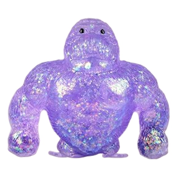 Funny Monkey Squishies 1pc Maltose Muscle Ape Squeeze Toy for Tension Relief, Glitter Sensory Stress Balls, Graduation Stocking Stuffers,Gifts for Everyone Purple