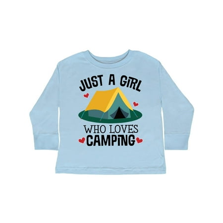 

Inktastic Just A Girl Who Loves Camping Gift Toddler Toddler Girl Long Sleeve T-Shirt