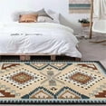 thumbnail image 2 of Geometric Yellow Brown Patterned Rug, Indian Ethnic Style Carpet, Rug Pad Non-Skid Durable Enough Soft Texture Apply to Entryway Hallway Bedroom Living Room,2'x3', 2 of 6
