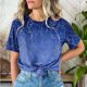 thumbnail image 2 of Mujeres Pantalones Cortos de Manga Corta Impresa Floral Cuello Redondo Superior / Camisa Poliéster, Blusa Casual de Moda para el Uso Diario Del Hogar, 2 of 8