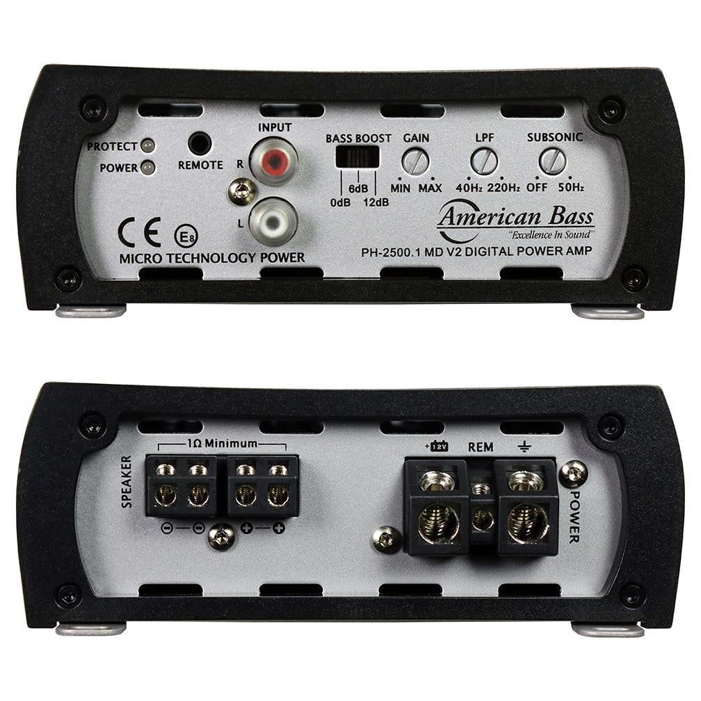 American Bass PH25001MDV2 2500W 1 Ohm Stable Power D Class Amplifier