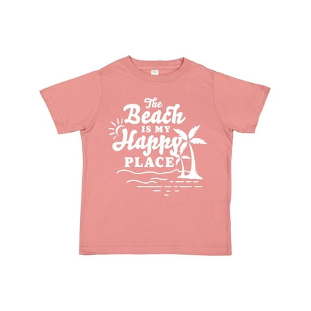 

Inktastic The Beach is My Happy Place with Palm Trees Gift Toddler Boy or Toddler Girl T-Shirt
