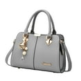 thumbnail image 3 of Bolso de mano para mujer, moderno, con cremallera, de gran capacidad, con asa superior Gris, 3 of 9