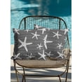 thumbnail image 3 of Outdoor Pillows Waterproof, Black Starfish Coastal Throw Pillows with Inserts Included, Summer Beach Nautical Sea Ocean Indoor Outdoor Decorative Lumbar Pillow for Bed/Couch/Patio 16"x16", 2Pcs, 3 of 8