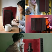 Technical Pro 5-Panel Microphone Isolation Shield Portable Acoustic Foam Black