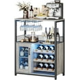 thumbnail image 2 of Garvee Wine Bar Cabinet with LED Lights & Detachable Wine Rack, Grey, 2 of 8