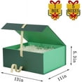 thumbnail image 3 of Large Gift Boxes with Lids 5 Pack 13X11X5.3 Inch Large Green Gift Box with Ribbon Foldable Gift Boxes for Presents Shredded Paper for Gift Box with Cards, 3 of 14