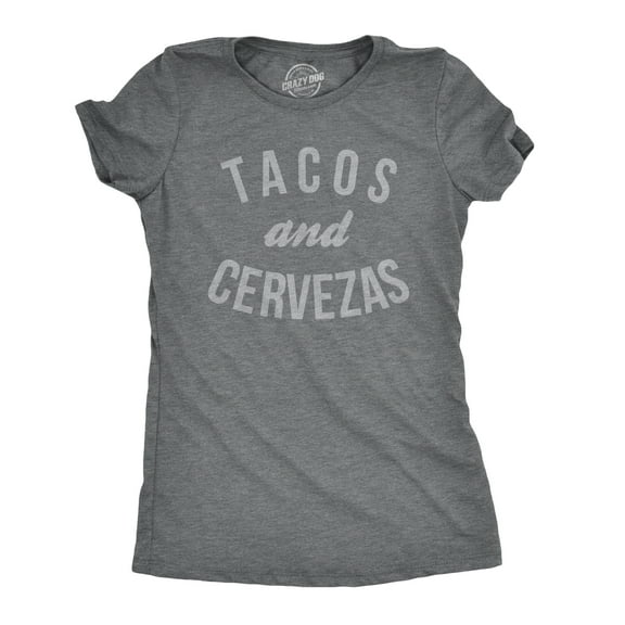 Womens Tacos and Cervezas Funny T shirts Cool Vintage Graphic Tee Cute Saying Womens Graphic Tees
