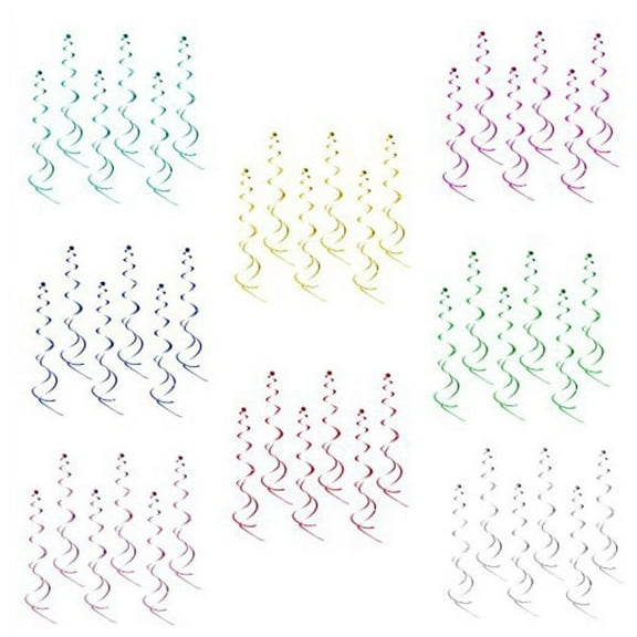 Toyvian 6Pcs Silver Swirls Decorations for Birthday Christmas Wedding Anniversary Events