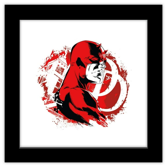 Gallery Pops Marvel Comics Daredevil - Devil of Hell's Kitchen Graphic Wall Art, Black Framed Version, 12" x 12"