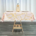 thumbnail image 5 of BalsaCircle 54" x 54" Blush Gold Metallic Geometric Design Square Polyester Table Overlay Tablecloths, 5 of 8