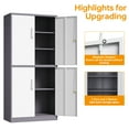 thumbnail image 4 of STANI Metal Locker Storage Cabinet,71" Tall Steel Storage Cabinets with 4 Doors,3 Adjustable Shelves for Home,Office,School,Gym, 4 of 9