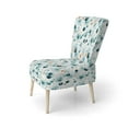 thumbnail image 3 of Designart "Enchanted Mystic Polka Dots" Blue Polka Dots Upholstered Accent Chair - Modern Arm Chair For Living Room, 3 of 5