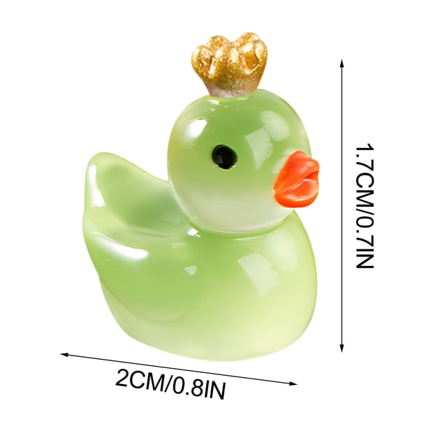 Muñeco de patito que brilla en la oscuridad, musgo, decoración para pecera, accesorios, adornos pequeños