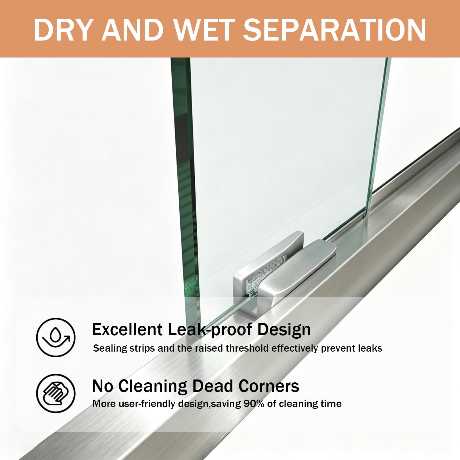 Brushed Nickel Shower Door Double Sliding 44-48 in. W x 72 in. H Semi-Frameless Bypasss Bathroom Glass Shower Sliding Doors,1/4 inch Clear Tempered Glass Door for Walk-in Shower