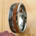 thumbnail image 2 of Tungsten Rings for Men Wedding Bands for Him 8mm Silver Wood & Arrow, 2 of 6
