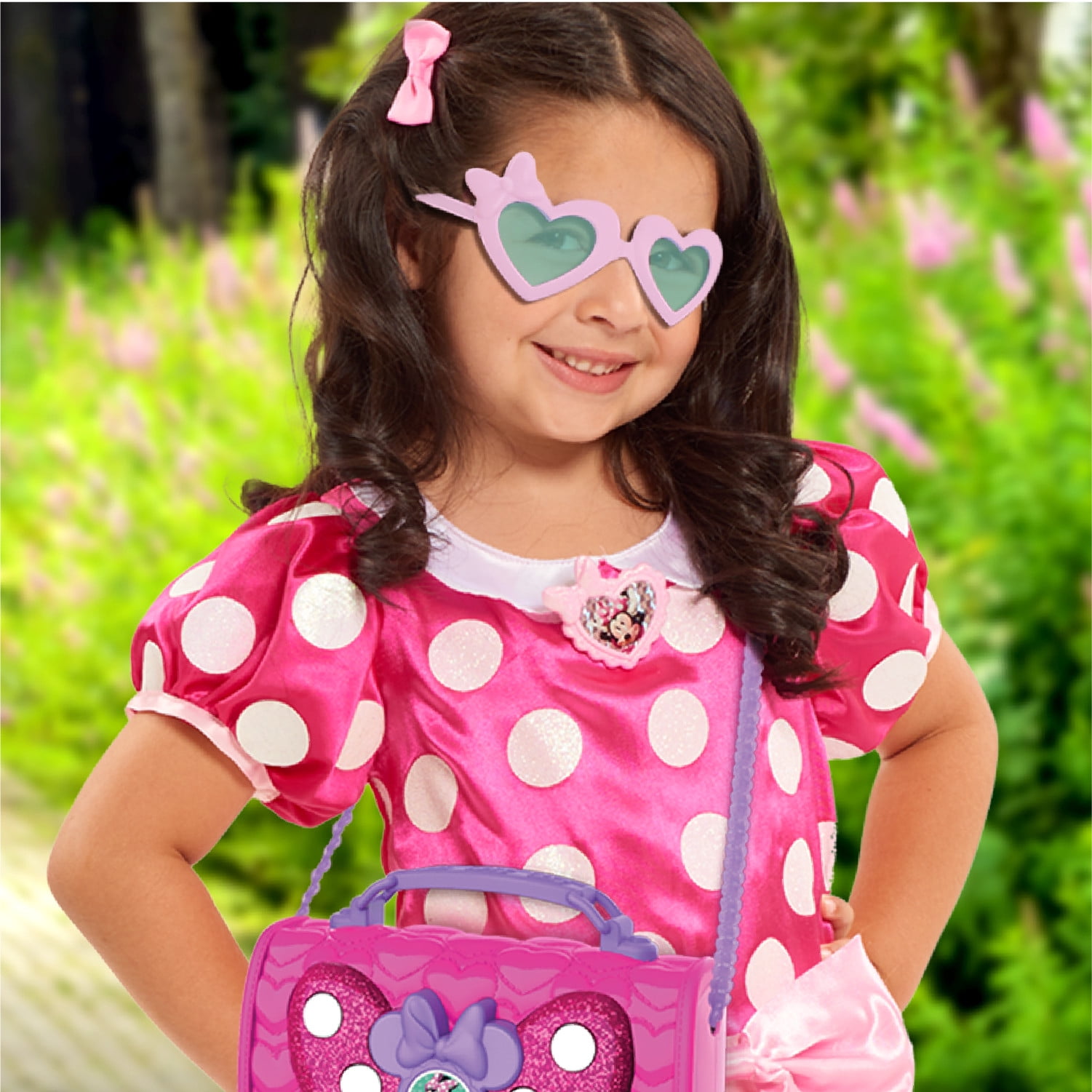 Disney Junior Minnie Mouse Bowfabulous Bag Set, 9-pieces, Dress Up and Pretend Play, Kids Toys for Ages 3 up