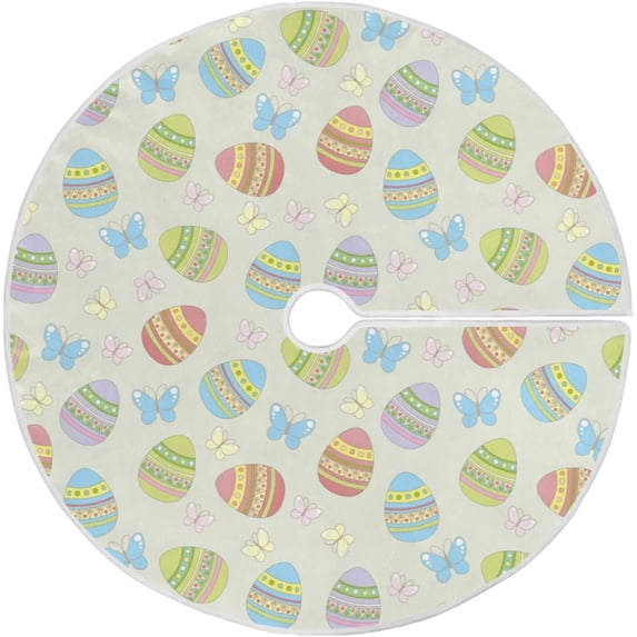 FMSHPON Easter Xmas Christmas Tree Skirt Stand Mat for Holiday Party Decoration Indoor Outdoor 36 inches