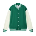 thumbnail image 1 of Autumn/Winter 380g Solid Color Heavyweight Thick Cotton Jacket Baseball Style Japanese Loose Drop Shoulder Men's Sweatshirt Couple Outfit, 1 of 4