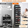 thumbnail image 4 of OGGDUJW 10-Tier Over the Door Shoe Organizer, Hanging Shoe Rack for Closet with Deep Pockets, Holds 20+ Pairs of Sneakers, Boots & Heels, Black, 4 of 8