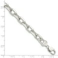 thumbnail image 3 of Primal Silver Sterling Silver Diamond-cut Open Link Cable Chain Bracelet, 3 of 5