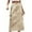 Khaki, variant on Cargo Skirts for Women Casual Multi Pockets Button Midi Denim Skirt Elastic High Waist Jean Skirts