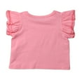 thumbnail image 3 of Toddler Baby Girl Summer Basic Plain Ruffle Sleeve Cotton Tops, 3 of 4