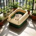 thumbnail image 4 of Open Top High Side Cat Litter Box, Semi-Enclosed Removable Pet Litter Tray, High-Sided Design Prevents Urine Leakage, Non-Stick, Easy to Clean, Indoor Cats Litter Pan, 4 of 6