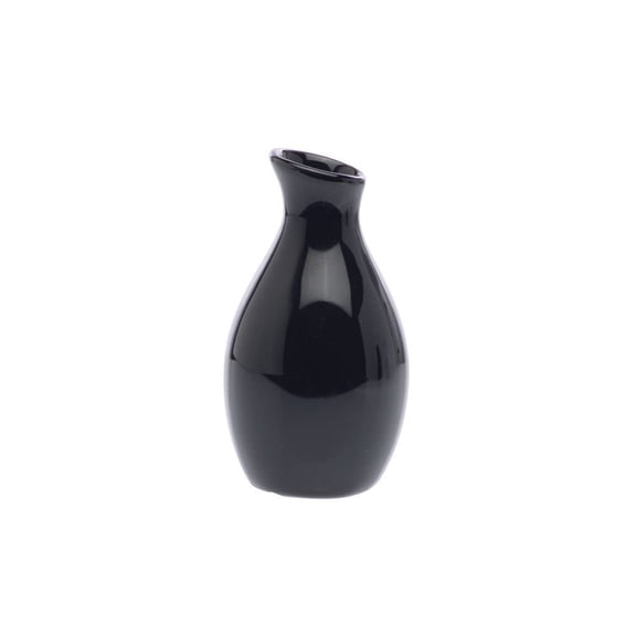 American Metalcraft BVJGB5 3-7/8” High Ceramic Jug Vase, 4", Black