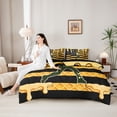 thumbnail image 4 of Erosebridal Sport Lover US Flag Bedding Comforter Set 7 Pieces for Kids Teens,Boys Girls Baseball Waffle Yellow Ice Cream Drip Full Bedding Set,Black Reversible,Microfiber Bedroom Decor, 4 of 6