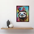 thumbnail image 2 of Sloth Wearing Ladies Summer Hat Modern Pop Art Art Print Framed Poster Wall Decor 12x16 inch, 2 of 5