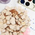 thumbnail image 2 of 300 Pcs Wood Squares Wood Pieces Unfinished Wood Crafts Wood Slices Wooden Squares For Crafts Decorations, 2 of 3