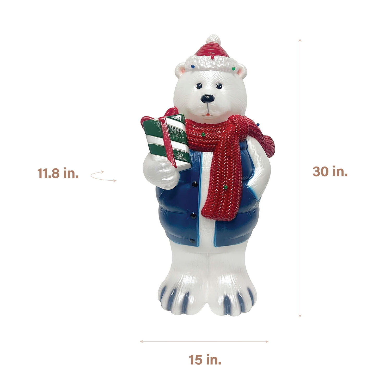 Fraser Hill Farm 30 in Polar Bear Christmas Blow Mold, FFBM-1PLB-MLT