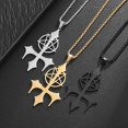 thumbnail image 4 of High Quality Cut Stainless Steel Inverted Pentagram Symbol Pendant Necklace for Men Gothic Trident Cross Jewelry Accessories, 4 of 5