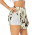 thumbnail image 1 of Balery Chicken Cartoon Pantalones cortos deportivos para mujer con forro y dos bolsillos, elásticos, para entrenamiento, gimnasio, yoga-X-Large, 1 of 7