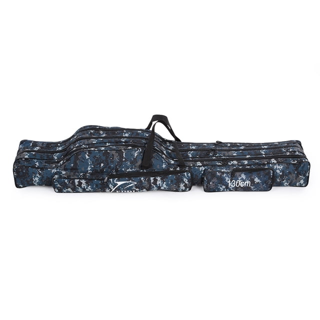 Portable Folding Fishing Rod Carrier Canvas Fishing Pole Tools Storage Bag Case Fishing Gear Tackle