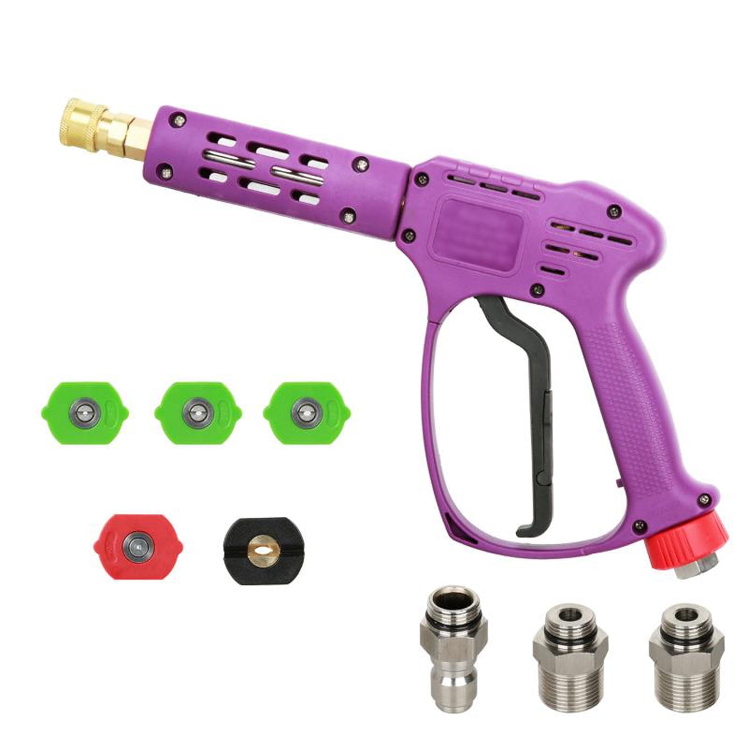Pressure Washer Gun Kit, Power Washer Short Gun with 5 nozzles, 3/8