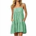 thumbnail image 7 of Snorda Women's Striped Dress Summer Round Neck Sleeveless Striped Solid Color Casual Dress Flowy Sundress Ideal for Daily Wear Beach Vacation & Party, 7 of 7