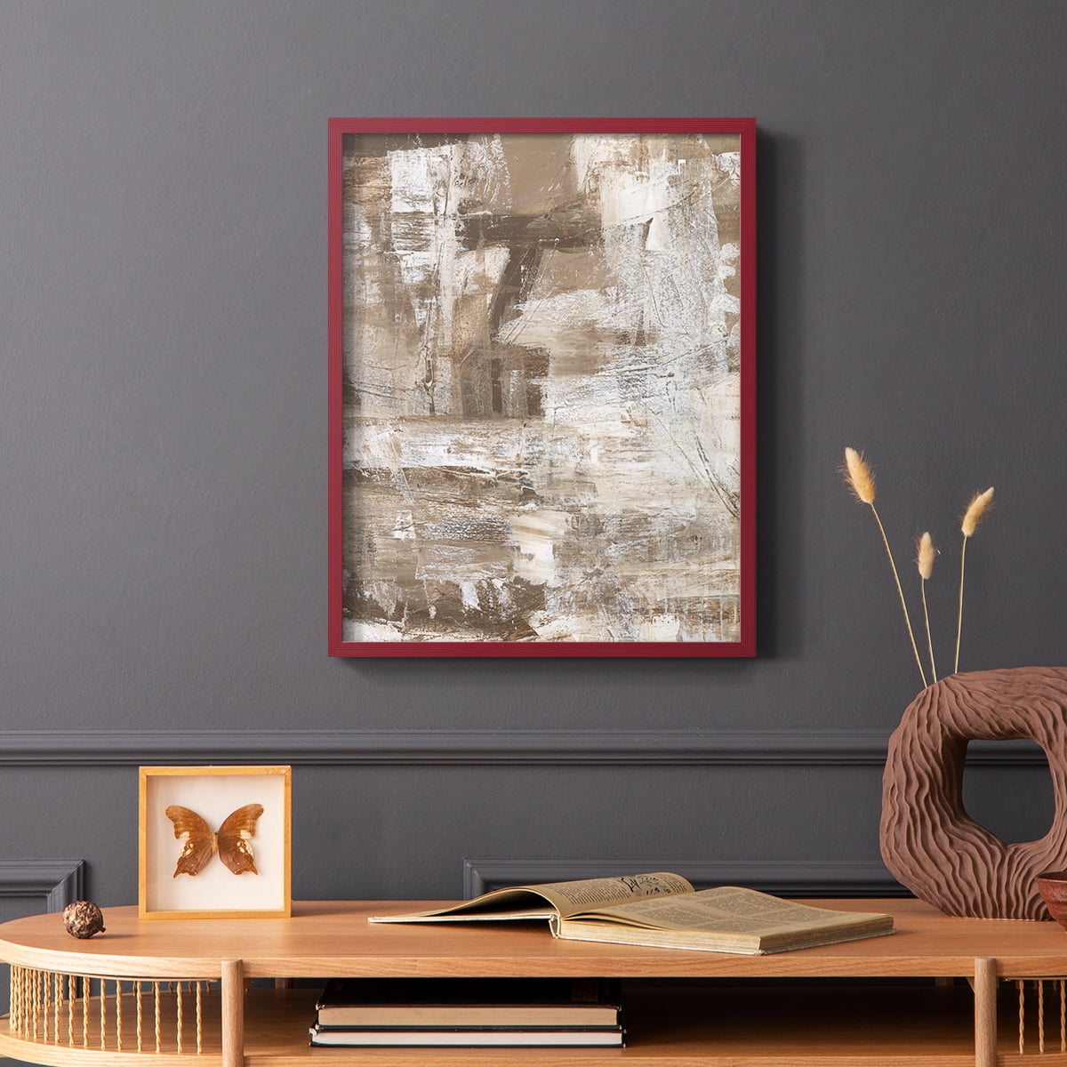 Bronzed II Framed Print in Red Solid Wood Framed Print No Nail Hanging