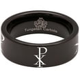 thumbnail image 5 of Chi Rho Tungsten Carbide Ring, 5 of 9