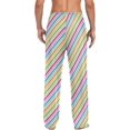 thumbnail image 2 of HPINK-T Mens Sleep Pajama Pants Set Bottoms Black Hot Pink Stripes Fleece Lounge Sleepwear PJs S, 2 of 7