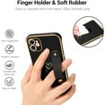 thumbnail image 4 of iPhone 11 Case, Phone Case for iPhone 11 with Wristband Holder Cute Heart Pattern Soft TPU Bumper Electroplated Shockproof Protective Women Phone Cover for iPhone 11 6.1'', Black., 4 of 17