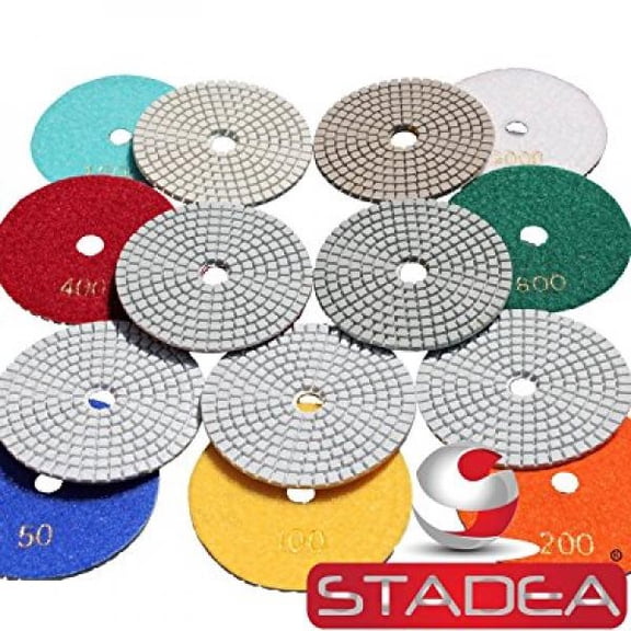 Diamond Polishing Pads STADEA for Stone Concrete Polishing 4 - 11 Pads Set