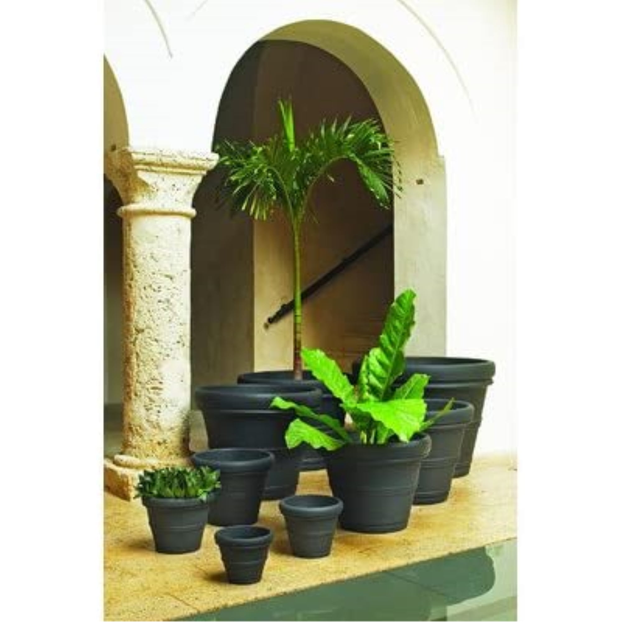 Crescent Garden Brunello Classic Rolled-Rim Planter, 16â (Rust)